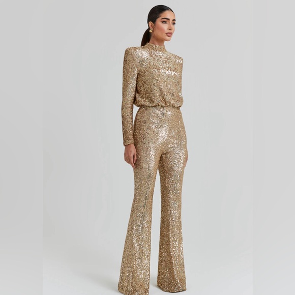 Nadine Merabi Heidi Gold Jumpsuit - Picture 2 of 6